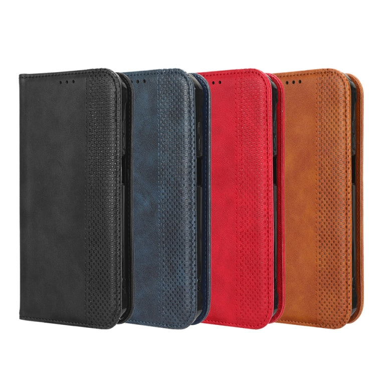 For OnePlus 11 5G Magnetic Buckle Retro Texture Leather Phone Case(Red) - OnePlus Cases by PMC Jewellery | Online Shopping South Africa | PMC Jewellery