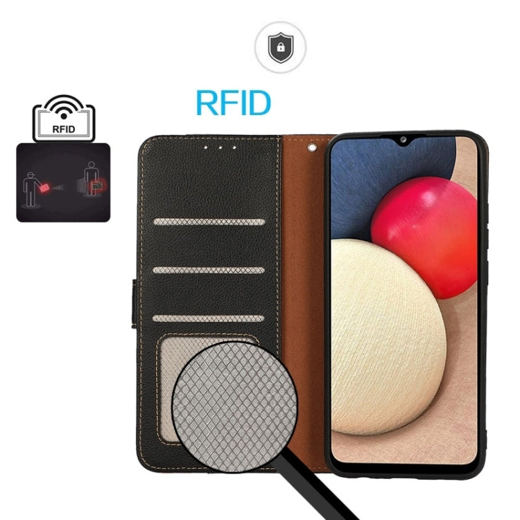 For Samsung Galaxy A24 4G KHAZNEH Litchi Texture Leather RFID Phone Case(Black) - free shipping - PMC TechLife - Order now!