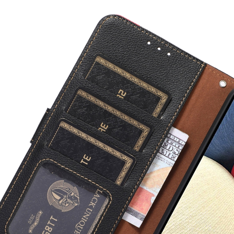 For Samsung Galaxy A24 4G KHAZNEH Litchi Texture Leather RFID Phone Case(Black) - free shipping - PMC TechLife - Order now!