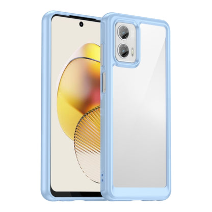 For Motorola Moto G73 Colorful Series Acrylic + TPU Phone Case(Blue) - Motorola Cases by PMC Jewellery | Online Shopping South Africa | PMC Jewellery