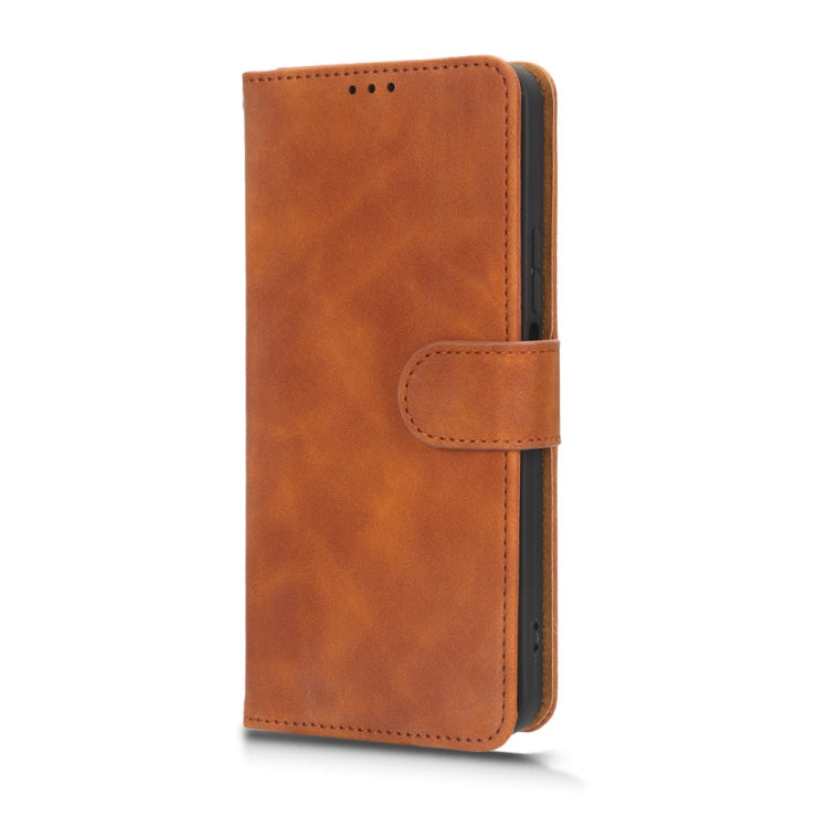 For Honor X8a Skin Feel Magnetic Flip Leather Phone Case(Brown) - Honor Cases by PMC Jewellery | Online Shopping South Africa | PMC Jewellery