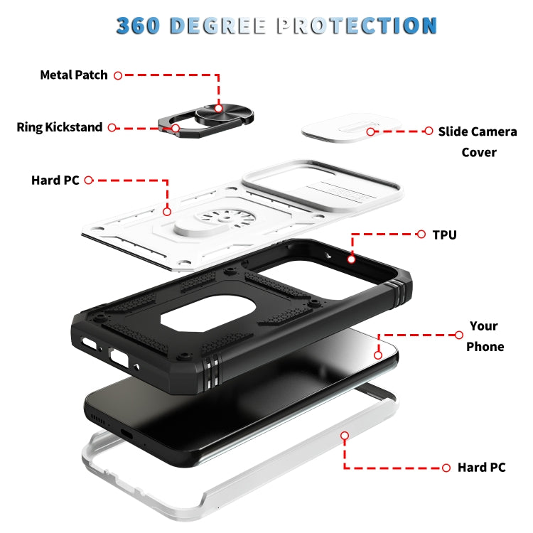 For Samsung Galaxy A54 5G Sliding Camshield TPU + PC Phone Case(White+Black) - free shipping - PMC TechLife - Order now!