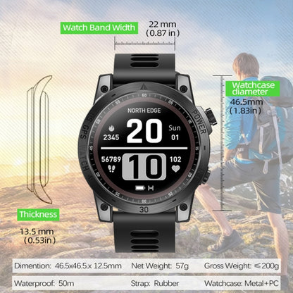 NORTH EDGE CROSS FIT3 Fashion Bluetooth Sports Smart Watch Supports Multiple Sports Modes, Sleep Monitoring, Heart Rate Monitoring(Black) - Sport Watches by NORTH EDGE | Online Shopping South Africa | PMC Jewellery | Buy Now Pay Later Mobicred