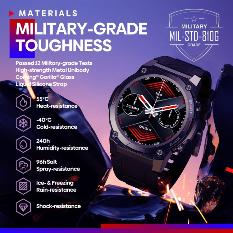 Zeblaze Vibe 7 Pro 1.43 inch Round Screen HD Smart Watch Support Voice Call / Health Monitoring(Black Silver) - Smart Watches by Zeblaze | Online Shopping South Africa | PMC Jewellery | Buy Now Pay Later Mobicred