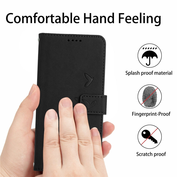 For Infinix Hot 20i Skin Feel Heart Pattern Leather Phone Case with Lanyard(Black) - free shipping - PMC TechLife - Order now!