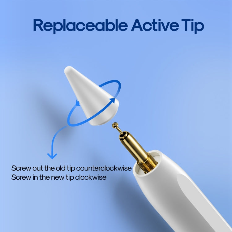 JOYROOM JR-X9S Aluminum Alloy Active Stylus Pen with Replacement Tips(White) - free shipping - PMC TechLife - Order now!