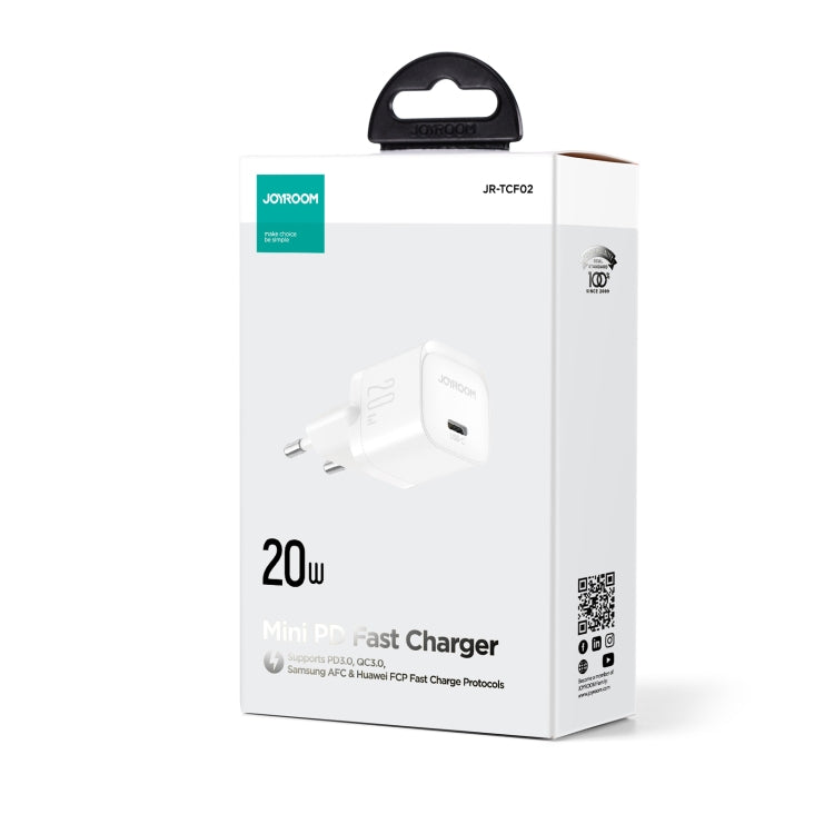 JOYROOM JR-TCF02 PD Type-C 20W Mini Charger, Plug:EU Plug(White) - USB Charger by JOYROOM | Online Shopping South Africa | PMC Jewellery | Buy Now Pay Later Mobicred