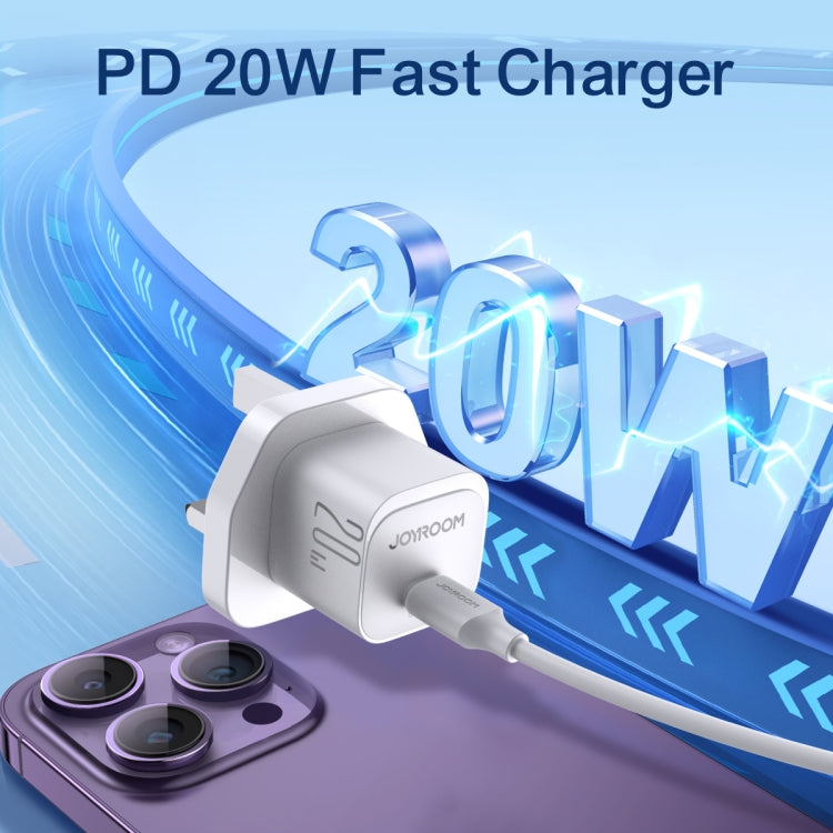 JOYROOM JR-TCF02 PD Type-C 20W Mini Charger, Plug:UK Plug(White) - USB Charger by JOYROOM | Online Shopping South Africa | PMC Jewellery | Buy Now Pay Later Mobicred