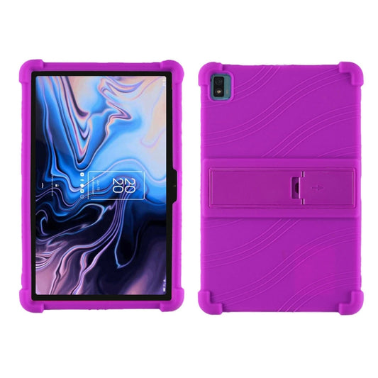 For TCL 10 Tab Max 10.36 inch Silicone Tablet Protective Case with Invisible Bracket(Purple) - Others by PMC Jewellery | Online Shopping South Africa | PMC Jewellery