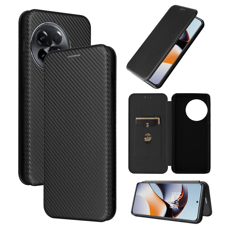 For OnePlus 11R 5G Carbon Fiber Texture Flip Leather Phone Case(Black) - OnePlus Cases by PMC Jewellery | Online Shopping South Africa | PMC Jewellery