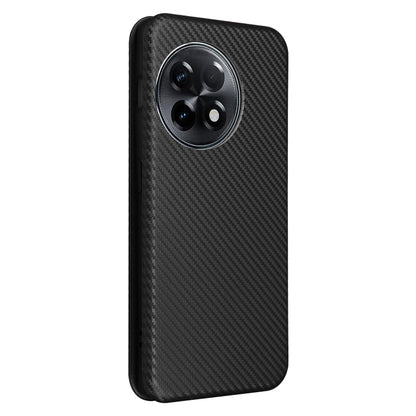 For OnePlus 11R 5G Carbon Fiber Texture Flip Leather Phone Case(Black) - OnePlus Cases by PMC Jewellery | Online Shopping South Africa | PMC Jewellery