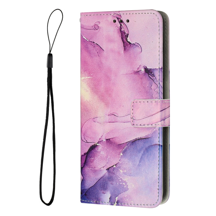 For Motorola Moto G53 5G/G13 4G/G23 4G Painted Marble Pattern Leather Phone Case(Purple) - Motorola Cases by PMC Jewellery | Online Shopping South Africa | PMC Jewellery