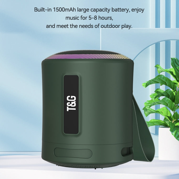 T&G TG373 Outdoor Portable LED Light RGB Multicolor Wireless Bluetooth Speaker Subwoofer(Green) - Desktop Speaker by T&G | Online Shopping South Africa | PMC Jewellery