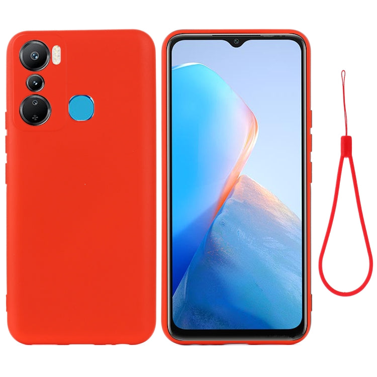 For Infinix Hot 20i X665E Pure Color Liquid Silicone Shockproof Phone Case(Red) - Infinix Cases by PMC Jewellery | Online Shopping South Africa | PMC Jewellery