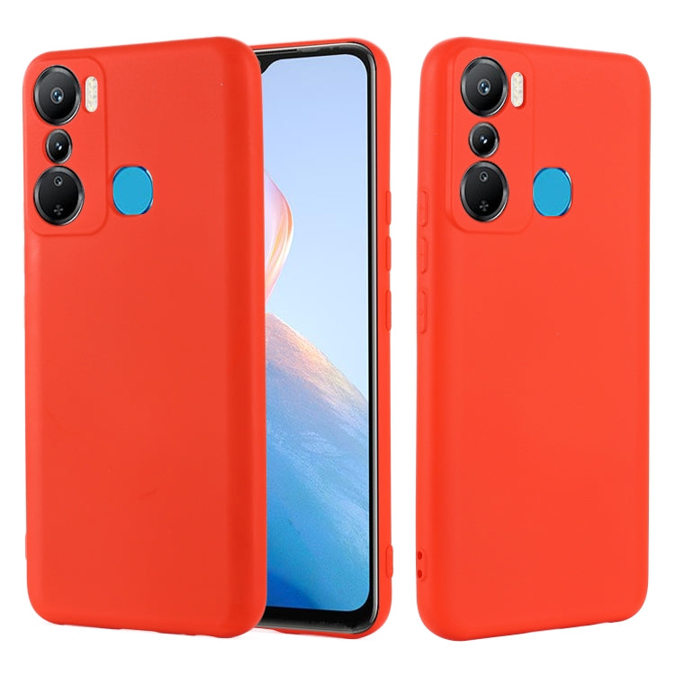 For Infinix Hot 20i X665E Pure Color Liquid Silicone Shockproof Phone Case(Red) - Infinix Cases by PMC Jewellery | Online Shopping South Africa | PMC Jewellery