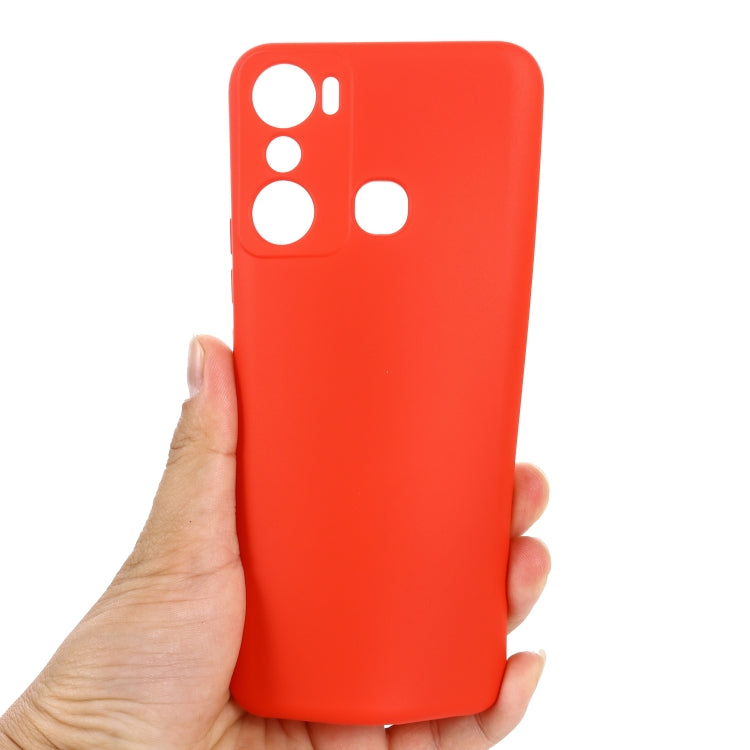 For Infinix Hot 20i X665E Pure Color Liquid Silicone Shockproof Phone Case(Red) - Infinix Cases by PMC Jewellery | Online Shopping South Africa | PMC Jewellery