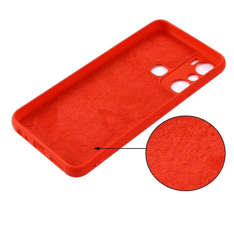 For Infinix Hot 20i X665E Pure Color Liquid Silicone Shockproof Phone Case(Red) - Infinix Cases by PMC Jewellery | Online Shopping South Africa | PMC Jewellery