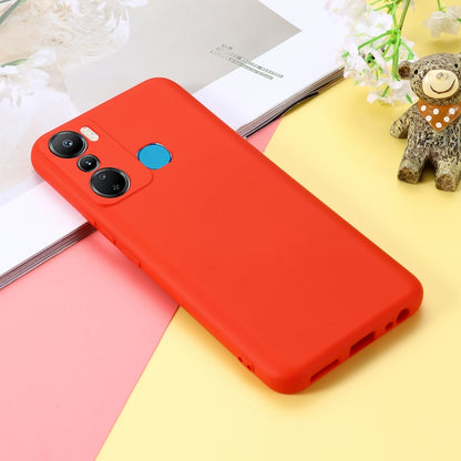 For Infinix Hot 20i X665E Pure Color Liquid Silicone Shockproof Phone Case(Red) - Infinix Cases by PMC Jewellery | Online Shopping South Africa | PMC Jewellery