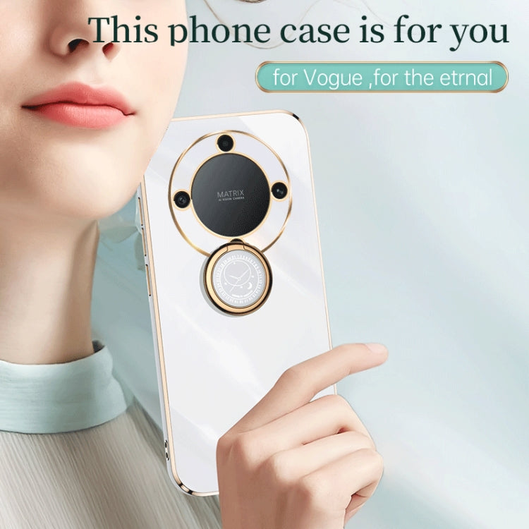 For Honor X9a 5G XINLI Straight Edge 6D Electroplate TPU Phone Case with Ring Holder(White) - free shipping - PMC TechLife - Order now!