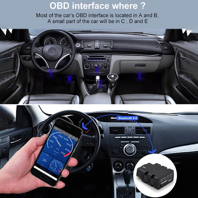 KONNWEI KW902 Bluetooth 5.0 OBD2 Car Fault Diagnostic Scan Tools Support IOS / Android(Black) - free shipping - PMC TechLife - Order now!