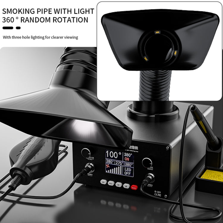 D301 Multifunctional Intelligent Smoking Constant Temperature Soldering Disassembly Rework Station(UK Plug) - free shipping - PMC TechLife - Order now!