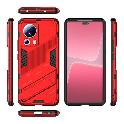 For Xiaomi 13 Lite Punk Armor 2 in 1 PC + TPU Shockproof Phone Case with Holder(Red) - 13 Lite Cases by PMC Jewellery | Online Shopping South Africa | PMC Jewellery