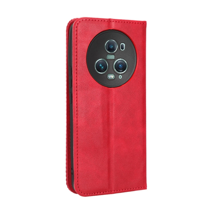 For Honor Magic5 Pro Magnetic Buckle Retro Texture Leather Phone Case(Red) - free shipping - PMC TechLife - Order now!