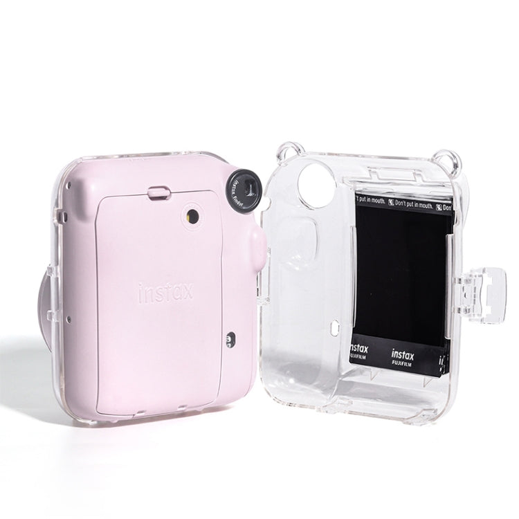 For FUJIFILM instax mini 12 Crystal Hard Acrylic Camera Case with Shoulder Strap(DIY Milk Cow) - Protective Case by PMC TechLife | Online Shopping South Africa | PMC TechLife