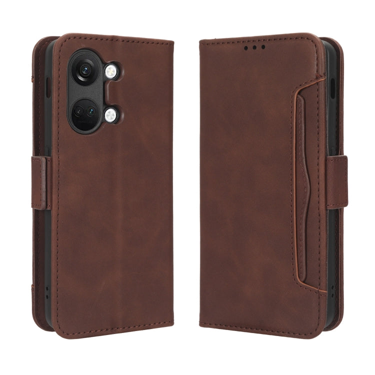 For OnePlus Ace 2V Skin Feel Calf Texture Card Slots Leather Phone Case(Brown) - OnePlus Cases by PMC Jewellery | Online Shopping South Africa | PMC Jewellery