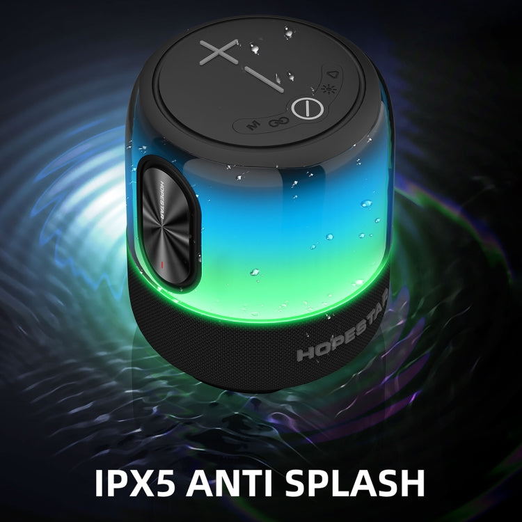 HOPESTAR SC-01 Waterproof LED Light Wireless Bluetooth Speaker(Black) - Desktop Speaker by HOPESTAR | Online Shopping South Africa | PMC Jewellery | Buy Now Pay Later Mobicred