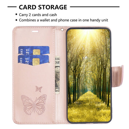 For Xiaomi Redmi Note 12 4G Global Two Butterflies Embossing Leather Phone Case(Rose Gold) - Note 12 Cases by PMC Jewellery | Online Shopping South Africa | PMC Jewellery