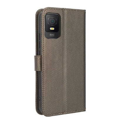 For TCL 403 Diamond Texture Leather Phone Case(Brown) - More Brand by PMC Jewellery | Online Shopping South Africa | PMC Jewellery