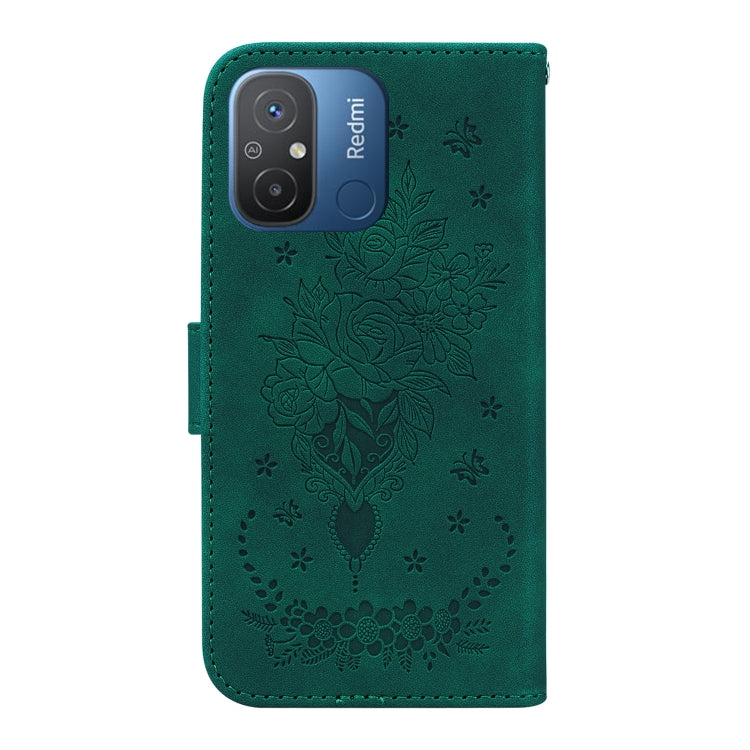 For Xiaomi Redmi 12C / 11A Butterfly Rose Embossed Leather Phone Case(Green) - free shipping - PMC TechLife - Order now!