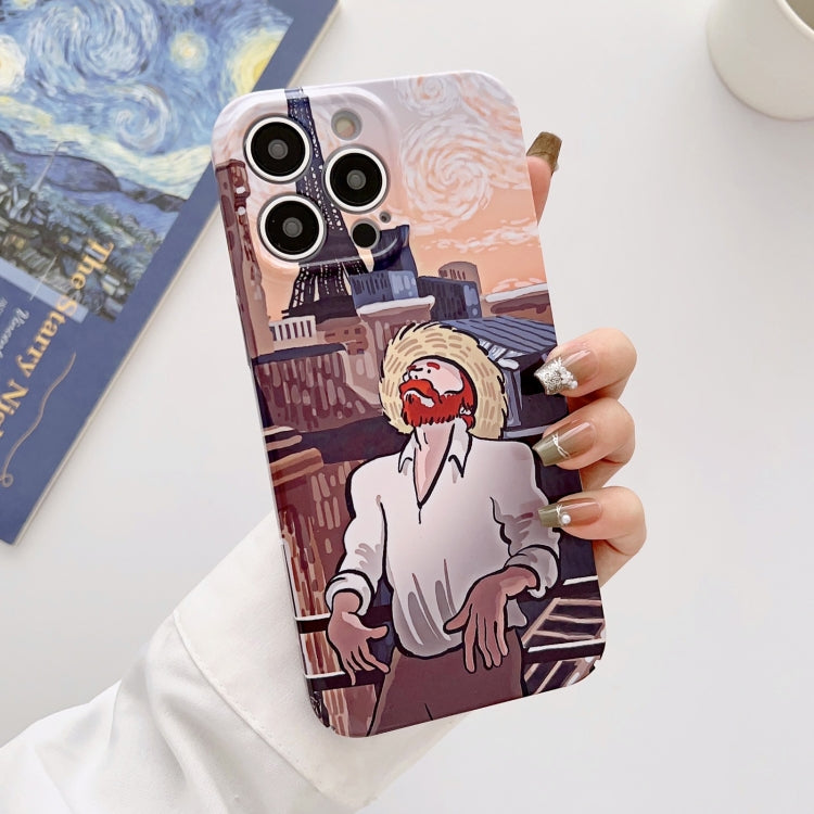 For iPhone 14 Precise Hole Oil Painting Glossy PC Phone Case(Tower) - iPhone 14 Cases by PMC Jewellery | Online Shopping South Africa | PMC Jewellery