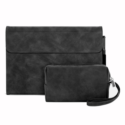 For Microsoft Surface Pro X Sheepskin All-Inclusive Shockproof Protective Case with Power Bag(Black) - Others by PMC Jewellery | Online Shopping South Africa | PMC Jewellery | Buy Now Pay Later Mobicred