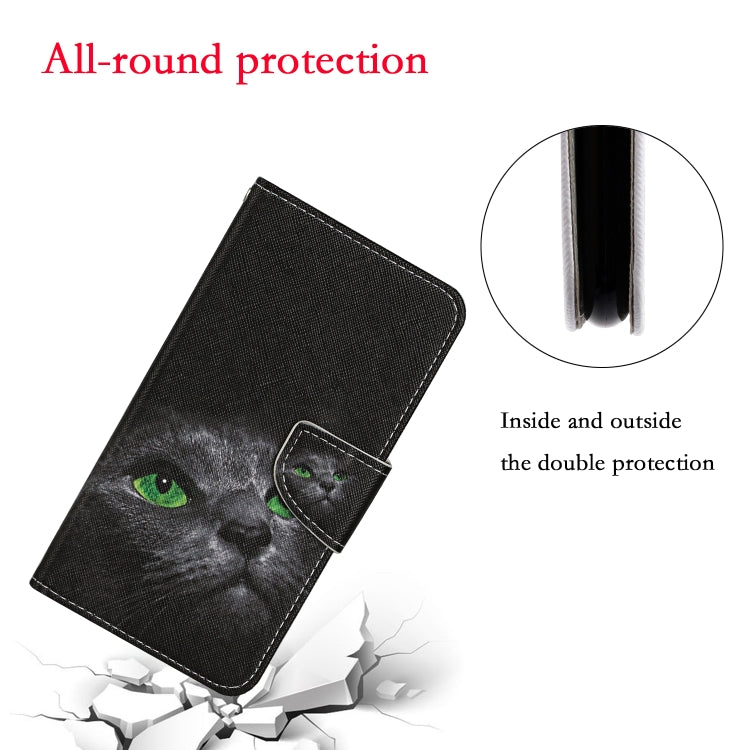 For Xiaomi Redmi 12C Colored Drawing Pattern Flip Leather Phone Case(Black Cat) - Xiaomi Cases by PMC Jewellery | Online Shopping South Africa | PMC Jewellery