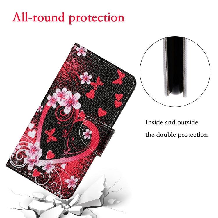 For Xiaomi Redmi 12C Colored Drawing Pattern Flip Leather Phone Case(Red Heart) - Xiaomi Cases by PMC Jewellery | Online Shopping South Africa | PMC Jewellery