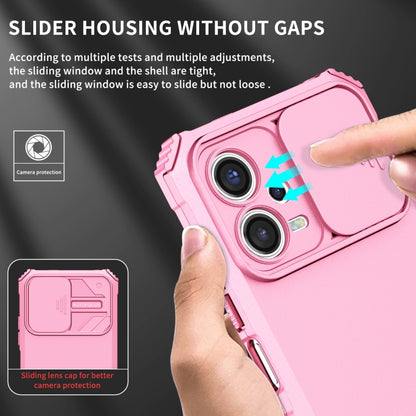 For Xiaomi Redmi Note 12 5G / Poco X5 Stereoscopic Holder Sliding Camshield Phone Case(Pink) - Note 12 Cases by PMC Jewellery | Online Shopping South Africa | PMC Jewellery