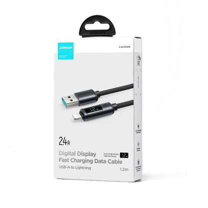 JOYROOM S-AL012A16 2.4A USB to 8 Pin Digital Display Fast Charging Data Cable, Length:1.2m(Black) - Normal Style Cable by JOYROOM | Online Shopping South Africa | PMC Jewellery