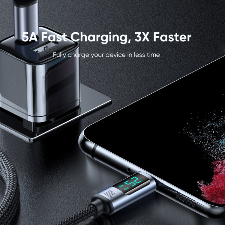 JOYROOM S-CC100A16 100W USB-C / Type-C to USB-C / Type-C Digital Display Fast Charging Data Cable, Length:1.2m(Black) - USB-C & Type-C Cable by JOYROOM | Online Shopping South Africa | PMC Jewellery