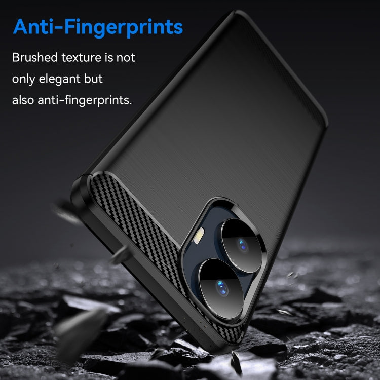 For Realme C55 Brushed Texture Carbon Fiber TPU Phone Case(Black) - Realme Cases by PMC TechLife | Online Shopping South Africa | PMC TechLife | Buy Now Pay Later Mobicred