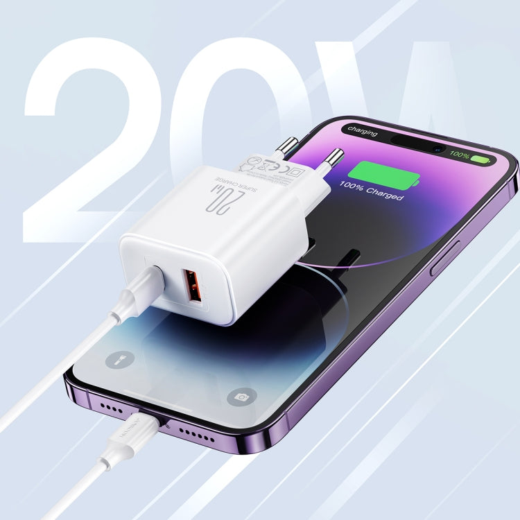 J0YROOM TCF05 20W USB+USB-C/Type-C Fast Charger, Specification:EU Plug(White) - USB Charger by JOYROOM | Online Shopping South Africa | PMC Jewellery