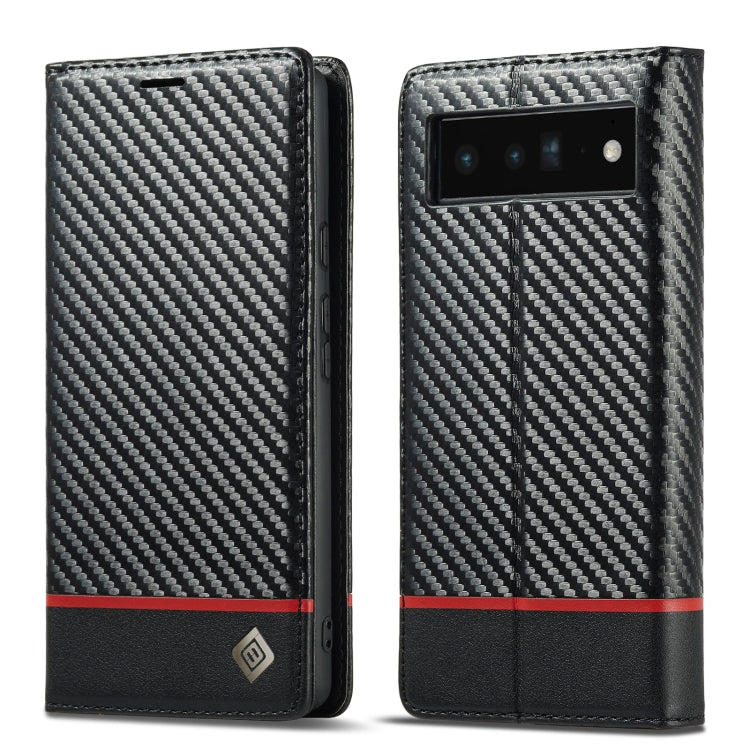 For Google Pixel 7a LC.IMEEKE Carbon Fiber Leather Phone Case(Horizontal Black) - Google Cases by LC.IMEEKE | Online Shopping South Africa | PMC Jewellery | Buy Now Pay Later Mobicred