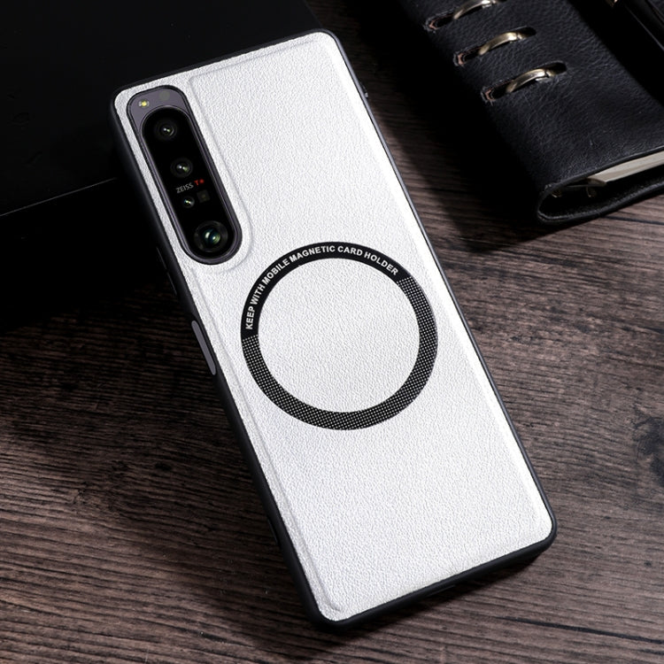 For Sony Xperia 1 IV Cloth Texture PU MagSafe Magnetic Phone Case(White) - free shipping - PMC TechLife - Order now!