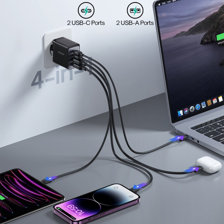 JOYROOM TCG02 Gallium Nitride 67W Dual USB+Dual USB-C/Type-C Multi-Port Charger Set, Specification:EU Plug(Black) - USB Charger by JOYROOM | Online Shopping South Africa | PMC Jewellery