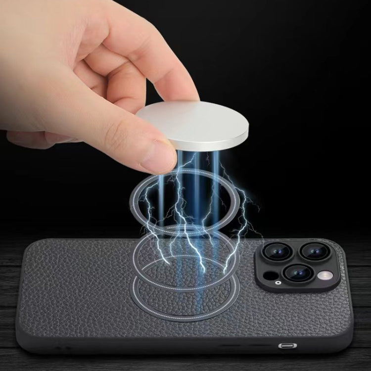 For iPhone 13 Pro Max Skin Feel Litchi Texture MagSafe Magnetic Phone Case(Black) - free shipping - PMC TechLife - Order now!