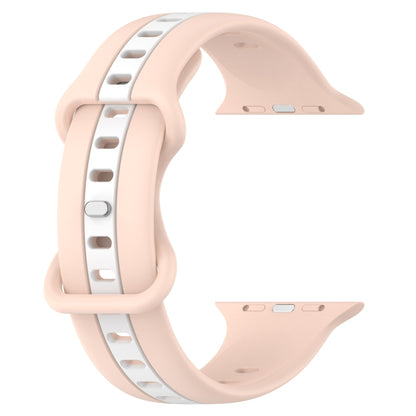 Nail Buckle Two-color Watch Band For Apple Watch Ultra 49mm / Series 8&7 45mm / SE 2&6&SE&5&4 44mm / 3&2&1 42mm(Pink White) -  by PMC Jewellery | Online Shopping South Africa | PMC Jewellery