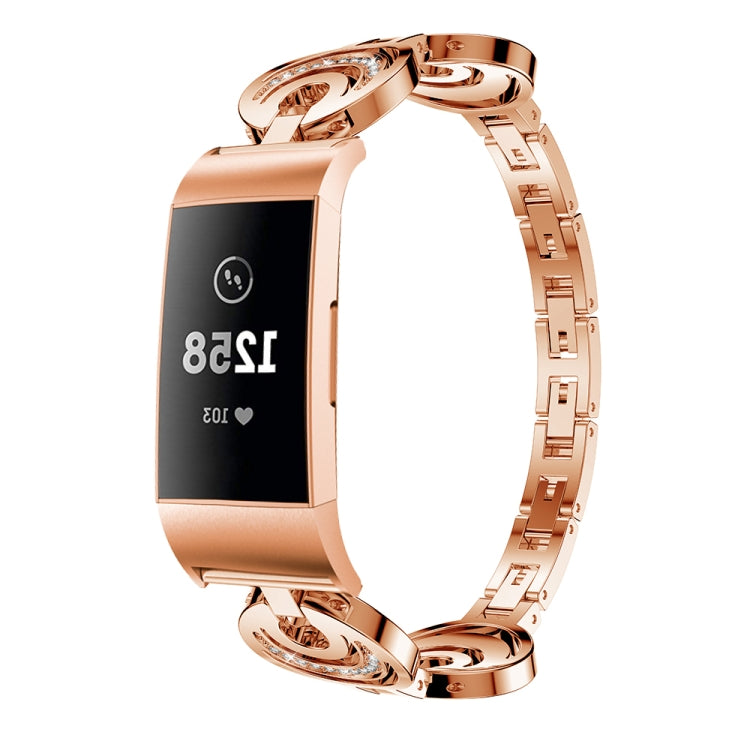 For Fitbit Charge 2 Sun Moon Star Diamond Metal Watch Band(Rose Gold) -  by PMC TechLife | Online Shopping South Africa | PMC TechLife