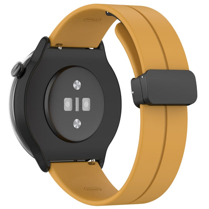 For Amazfit GTR Mini Magnetic Fold Clasp Black Buckle Silicone Watch Band(Yellow) -  by PMC Jewellery | Online Shopping South Africa | PMC Jewellery