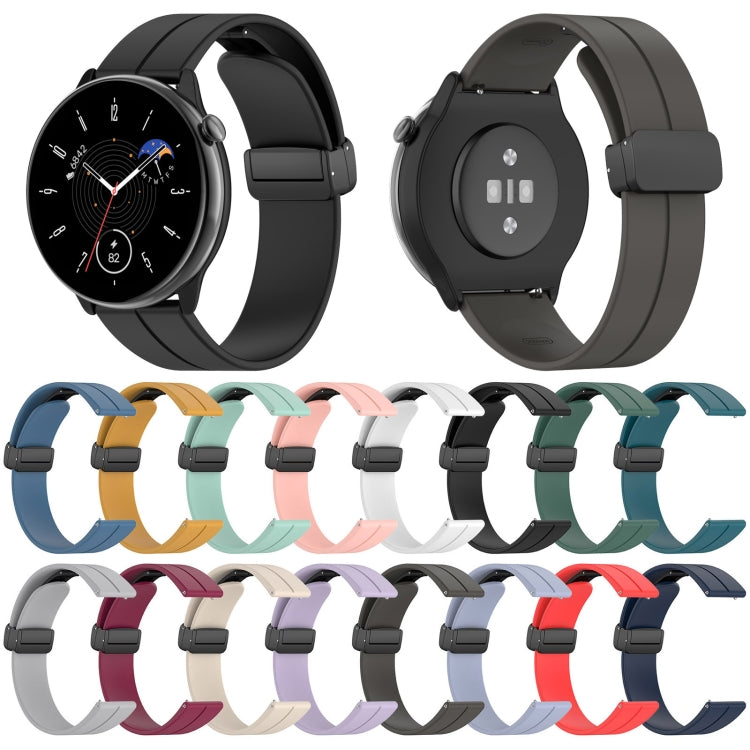 For Amazfit GTR Mini Magnetic Fold Clasp Black Buckle Silicone Watch Band(Light Blue) -  by PMC Jewellery | Online Shopping South Africa | PMC Jewellery